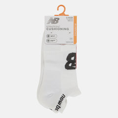 White Strategic Cushion Low-Cut Tab Socks 3 Packs New Balance Accessories