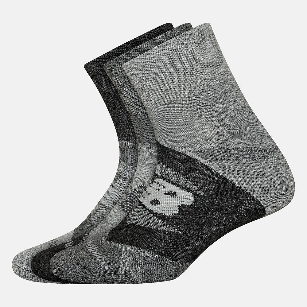 Grey Performance Cushion Quarter Socks 3 Pack New Balance Accessories
