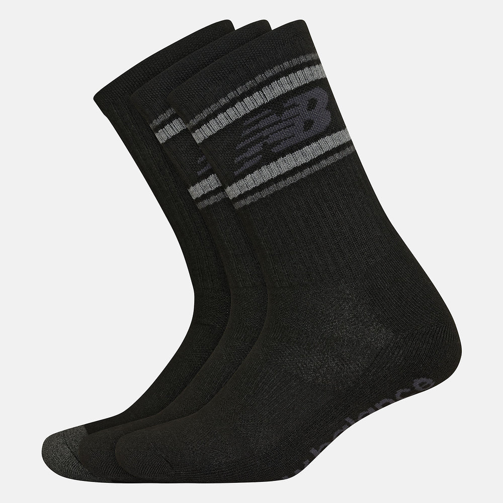 Black Performance Cushion Crew Socks 3 Pack New Balance Accessories