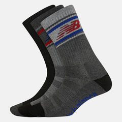Grey Multi Performance Cushion Crew Socks 3 Pack New Balance Accessories