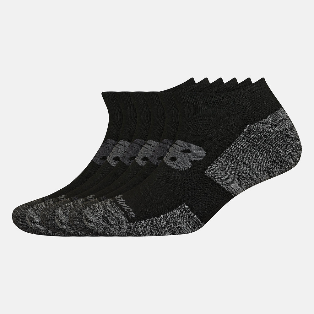 Black Performance Cushion Low-Cut Socks 6 Pack New Balance Accessories