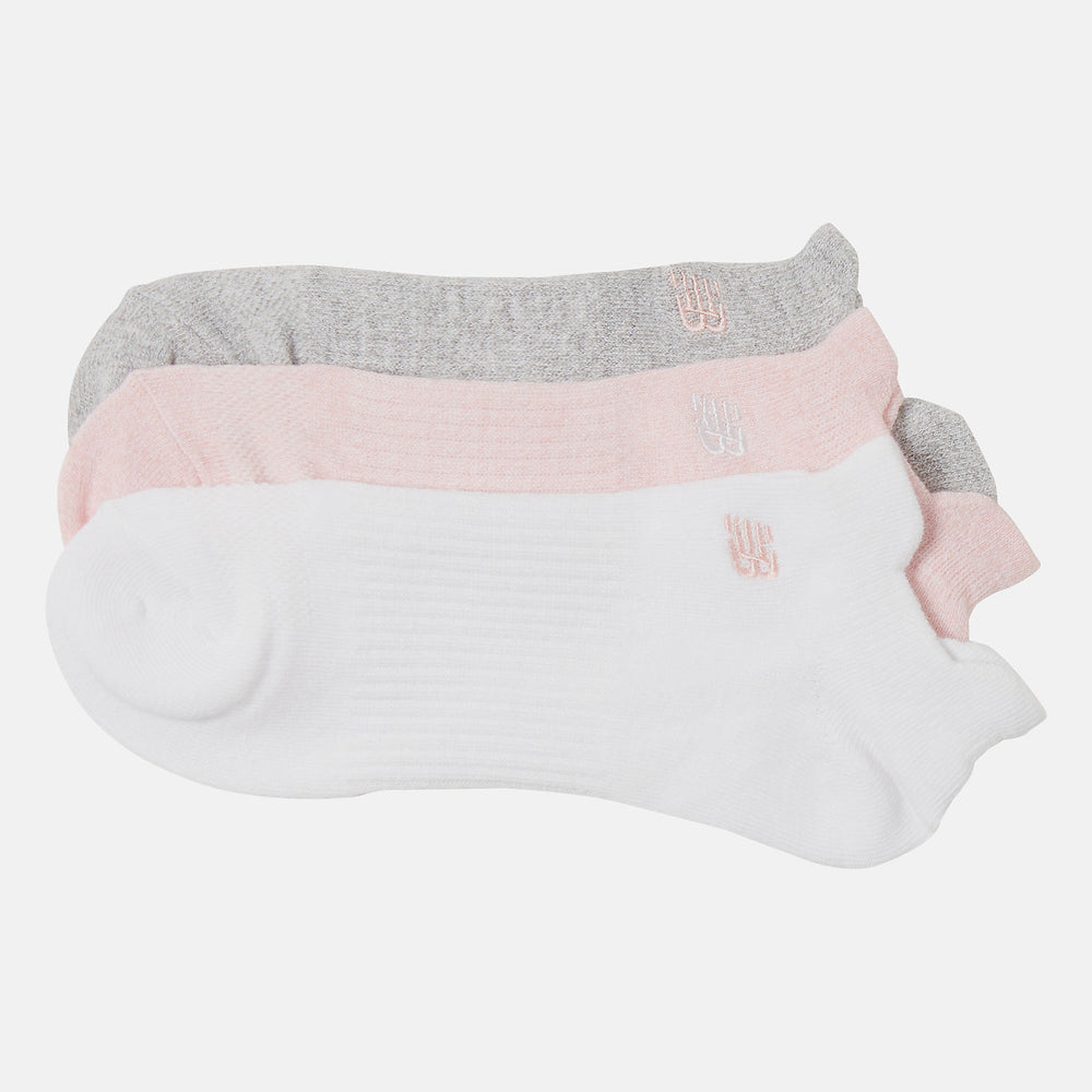 Pink Flat Knit Lowcut Tab Socks 3 Pack New Balance Accessories