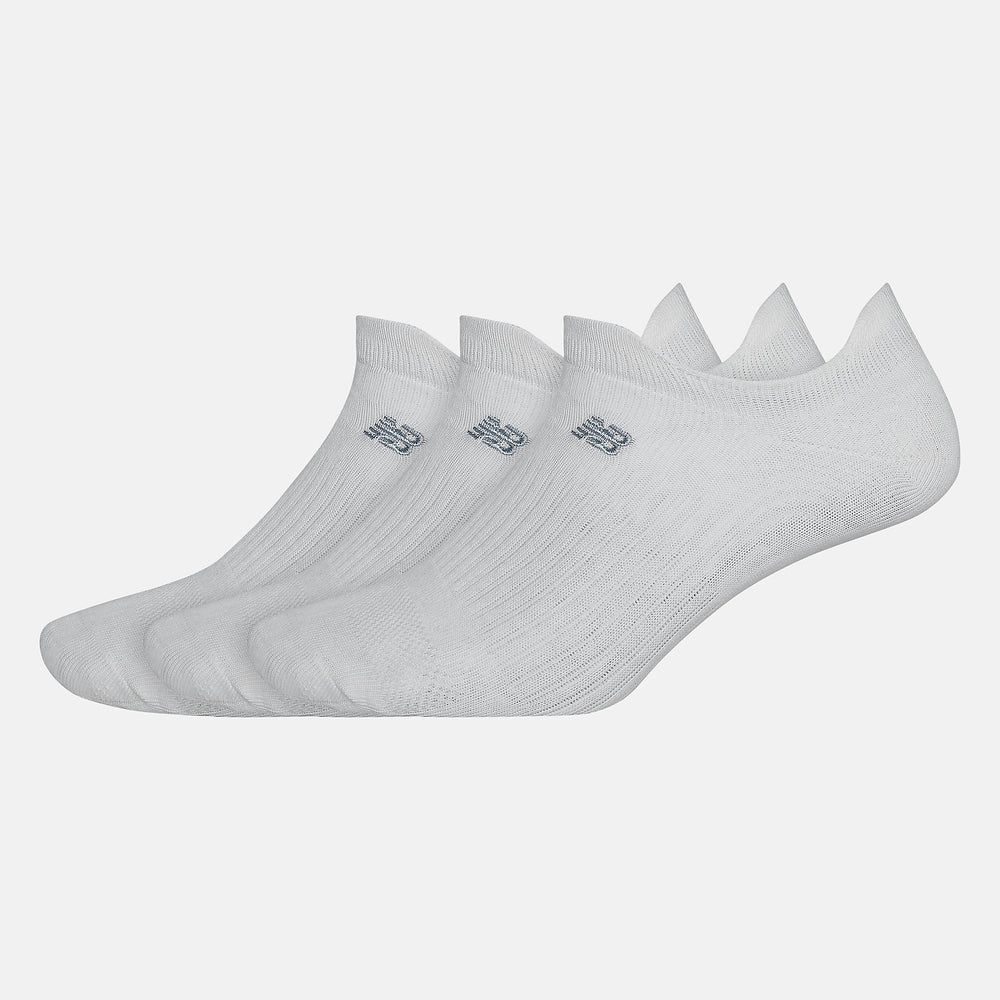 White Flat Knit Lowcut Tab Socks 3 Pack New Balance Accessories