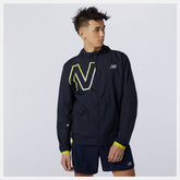 Sulpher Yellow Printed Impact Run Light Pack Jacket New Balance Clothing
