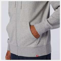 Athletic Grey NB Essentials Stacked Full Zip Hoodie New Balance Clothing