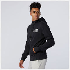 Black NB Essentials Stacked Full Zip Hoodie New Balance Clothing