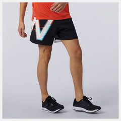 Wave Blue Printed Impact Run 5 Inch Short New Balance Clothing