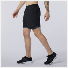 Black/Grey Fortitech 7 inch 2 In 1 Short New Balance Clothing