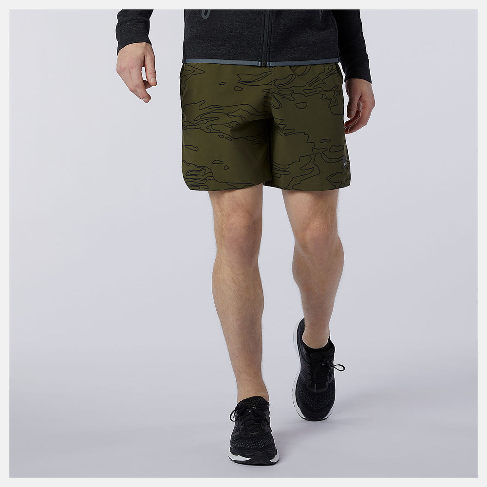 Oak Leaf Green Fortitech Graphic 7 inch Woven Short New Balance Clothing