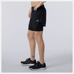 Black Q Speed Fuel 2 in 1 5 Inch Short New Balance Clothing