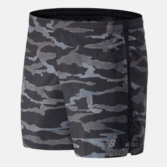 Black/Grey Printed Accelerate 5 In Short New Balance Clothing
