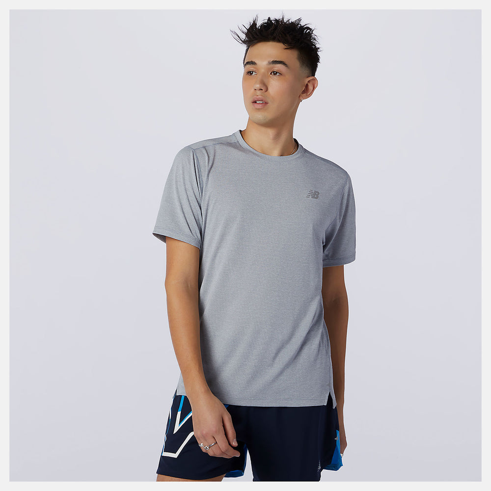 Athletic Grey Impact Run Short Sleeve New Balance Clothing