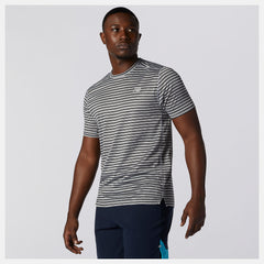 Athletic Grey/Multi Color Printed Impact Run Short Sleeve New Balance Clothing