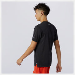 Wave Blue Printed Impact Run Short Sleeve New Balance Clothing