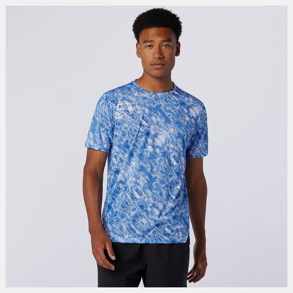 Faded Cobalt NYC Marathon Printed Impact Run Short Sleeve New Balance Clothing