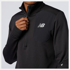 Black NB Heat Grid Half Zip New Balance Clothing