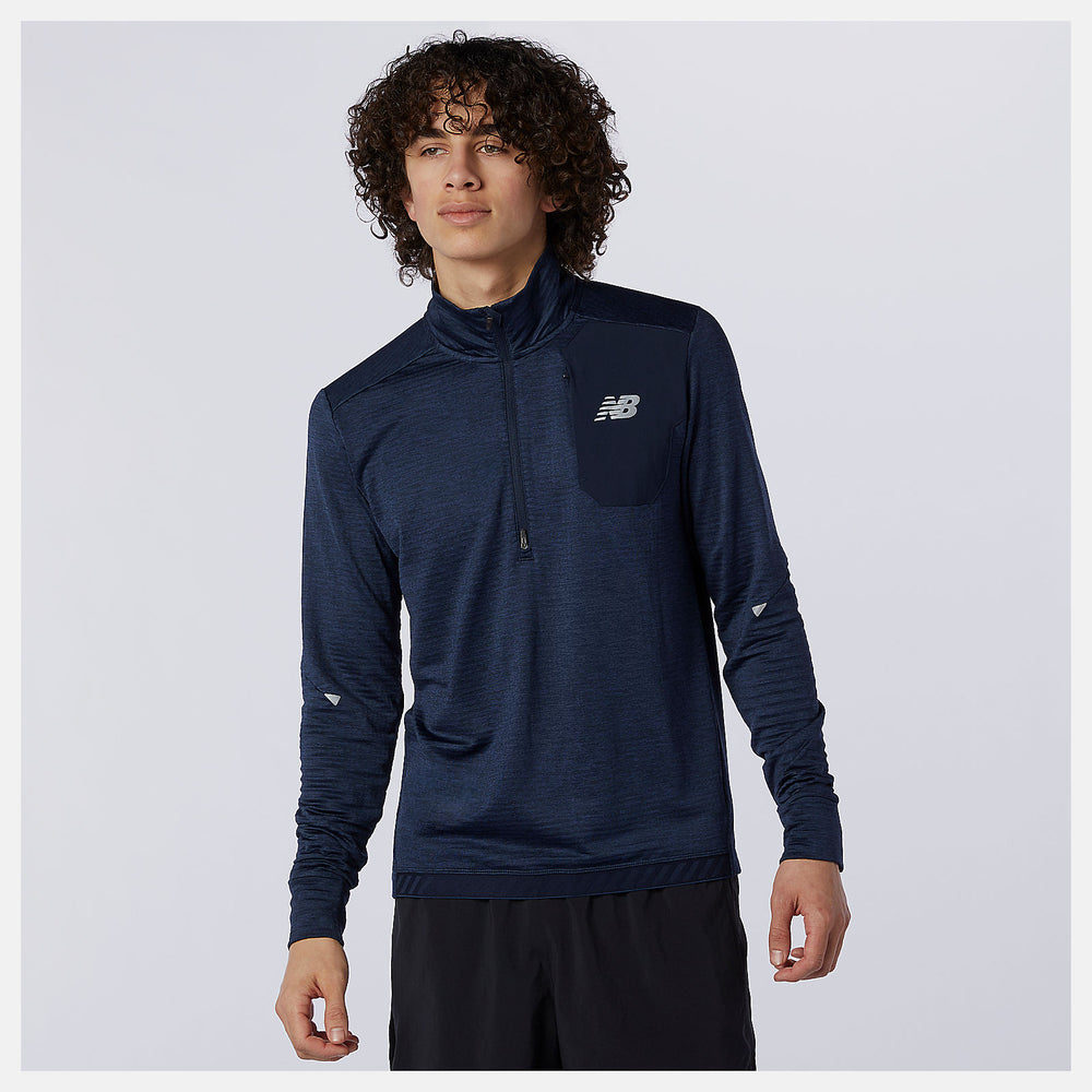 Eclipse Heather NB Heat Grid Half Zip New Balance Clothing
