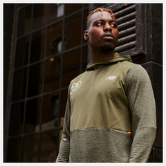 Oak Leaf Green NYC Marathon Impact Run Grid Back Hoodie New Balance Clothing