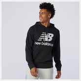 Black NB Essentials Stacked Logo Po Hoodie New Balance Clothing