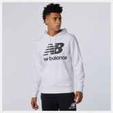 White NB Essentials Stacked Logo Po Hoodie New Balance Clothing