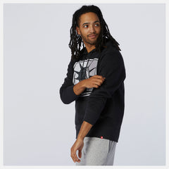 Black NYC Marathon Essentials Stacked Logo Po Hoodie New Balance Clothing