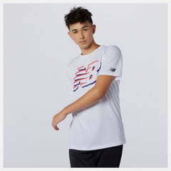 White Graphic Heathertech Tee New Balance Clothing