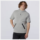 Athletic Grey Fortitech Fleece Short Sleeve Hoodie New Balance Clothing