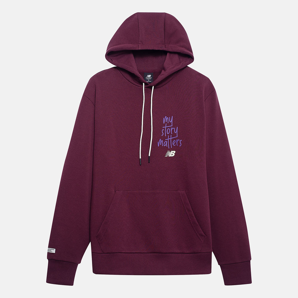 NB Burgundy My Story Matters Hoodie New Balance Clothing