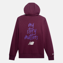 NB Burgundy My Story Matters Hoodie New Balance Clothing