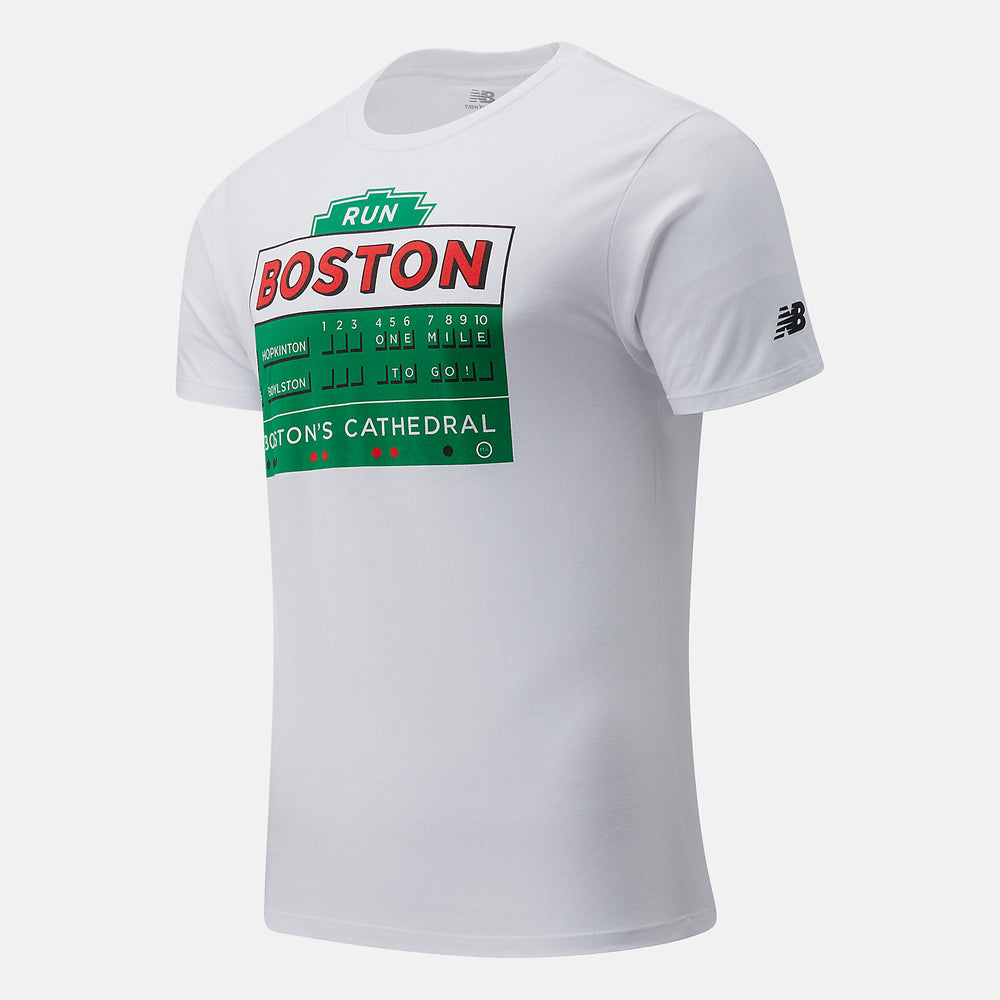White Boston One Mile To Go Graphic Tee New Balance Clothing