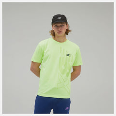 Bleached Lime Glo NB Essentials NBX Graphic Tee 2 New Balance Clothing