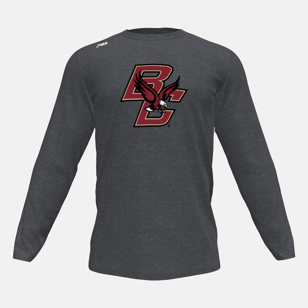 Dark Heather Long Sleeve Tech Tee(Boston College) New Balance Clothing