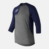 Team Navy Asym 2.0 Right 3/4 Sleeve New Balance Clothing