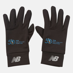 Black Marathon Heavyweight Grid Fleece Gloves New Balance Accessories