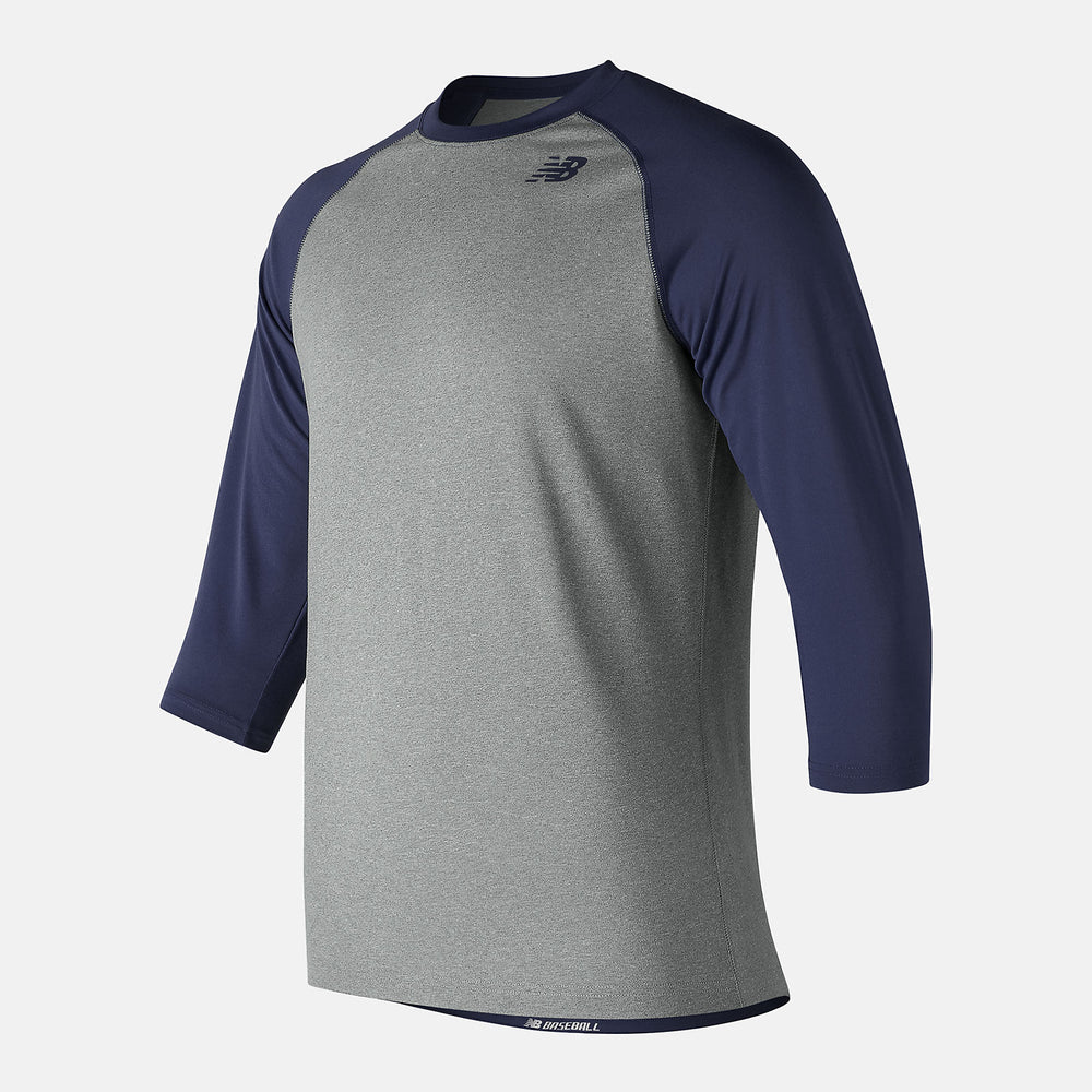Team Navy 3/4 Baseball Raglan Top New Balance Clothing