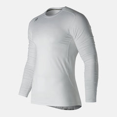 White NB LS Compression Top New Balance Clothing