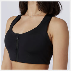 Black NB Power X Zip Front Bra New Balance Clothing