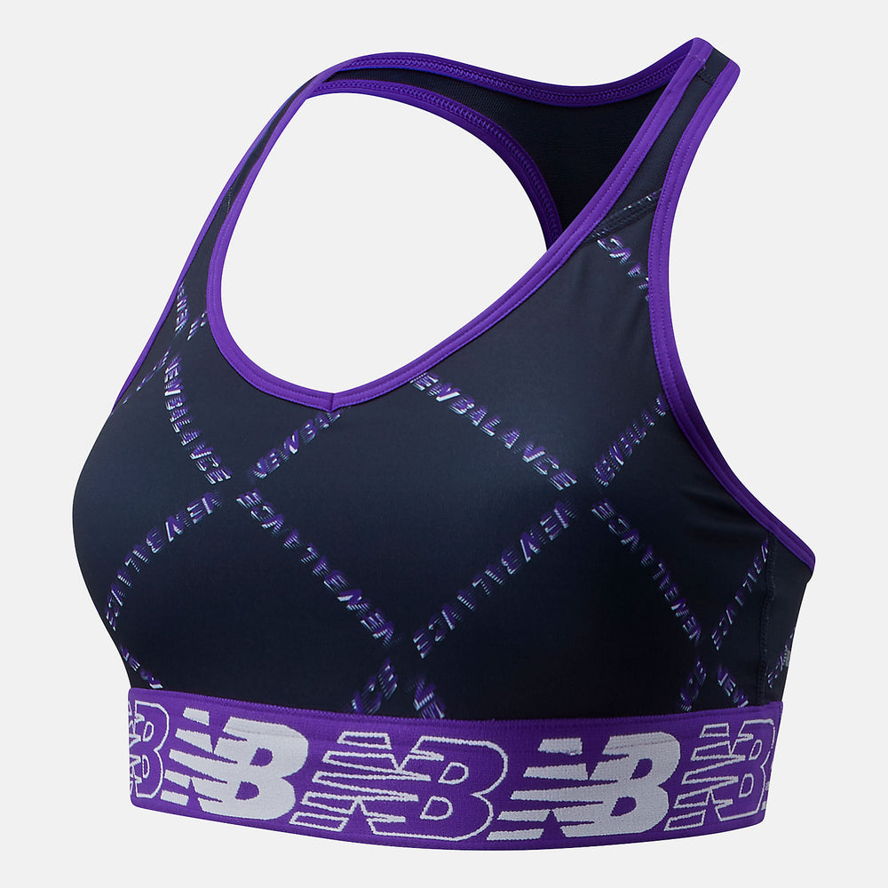 Deep Violet NB Pace Bra Printed 3.0 New Balance Clothing