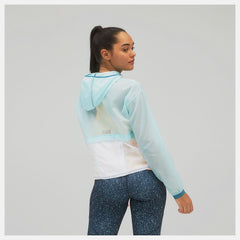 Pale Blue Printed Impact Run Light Pack Jacket New Balance Clothing