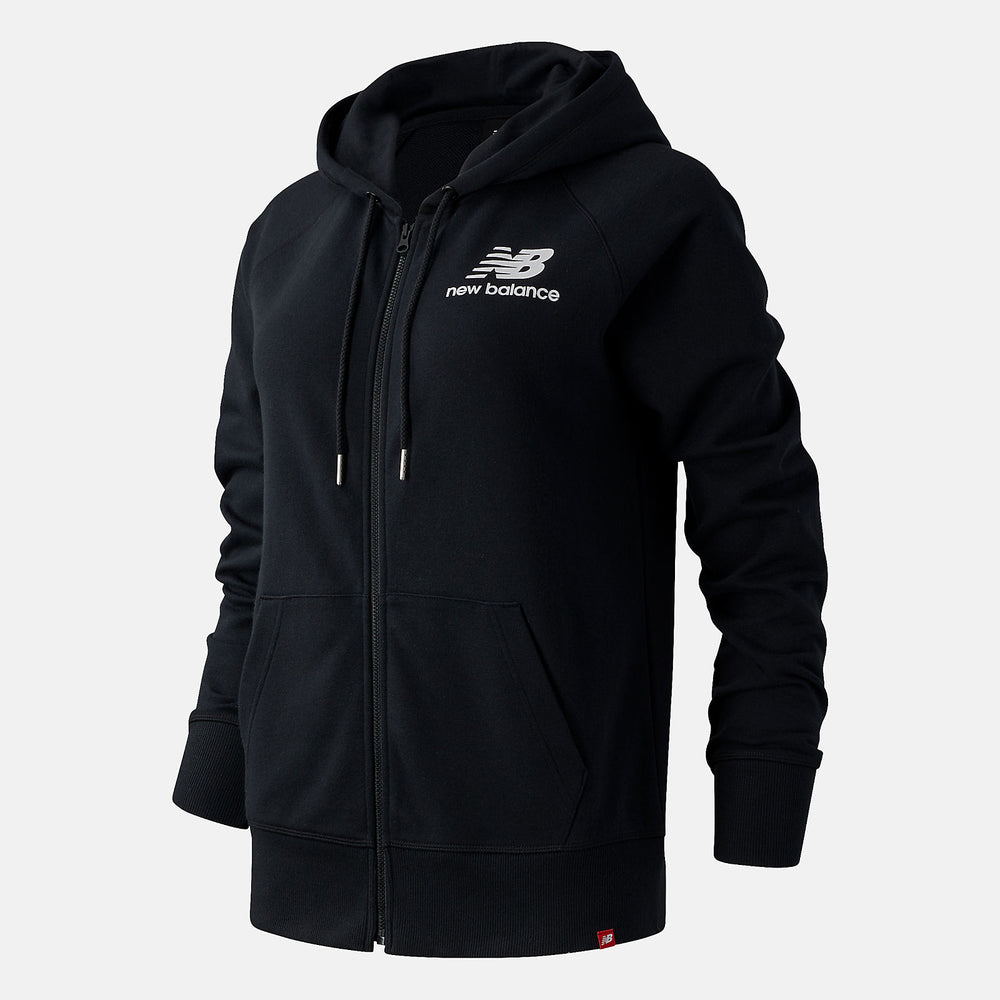 Black Essentials FZ Hoodie New Balance Clothing