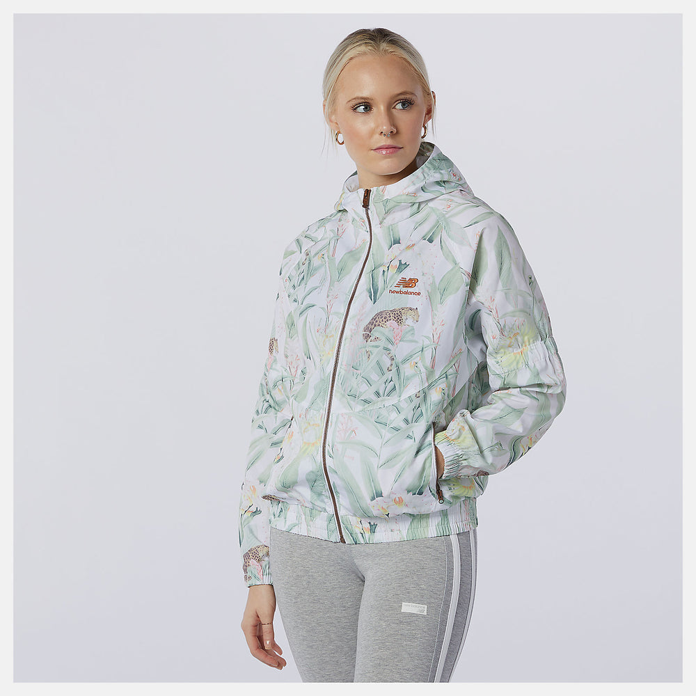White Print NB Essentials Botanical Jacket New Balance Clothing