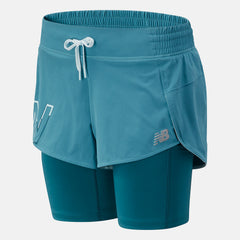 Sea Printed Impact Run 2 In 1 Short New Balance Clothing