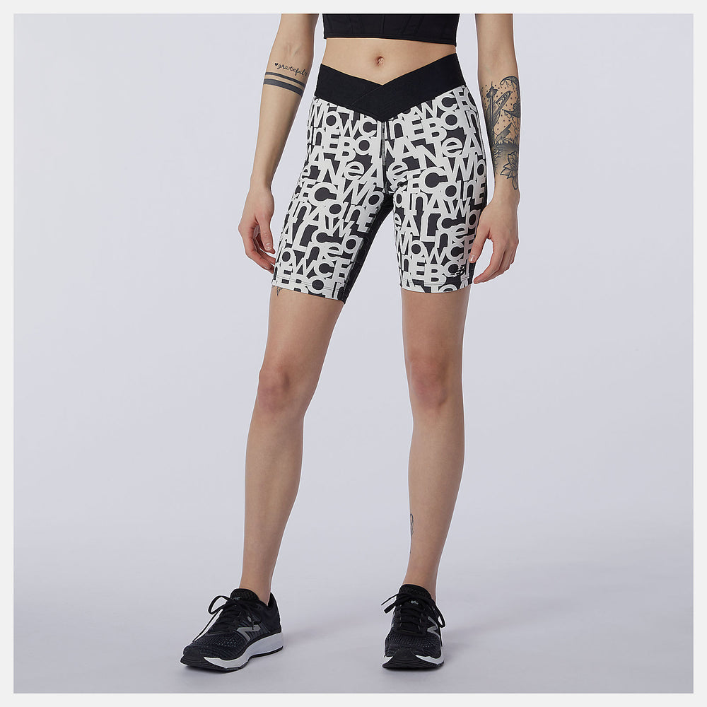 Black/White Relentless Printed Fitted Short New Balance Clothing