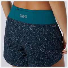 Teal Printed Impact Run 5 inch Short New Balance Clothing