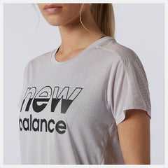 Logwood Heather Printed Impact Run Short Sleeve New Balance Clothing
