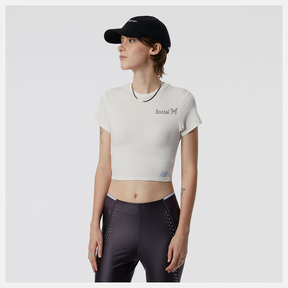 Sea Salt Syd Crop Tee New Balance Clothing