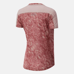 Saturn Pink NYC Marathon Printed Impact Run Short Sleeve New Balance Clothing