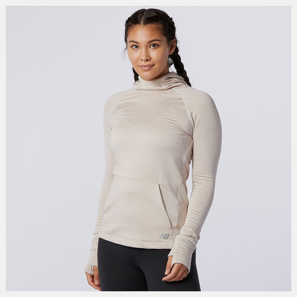 Sea Salt Heather NB Heat Grid Hoodie New Balance Clothing