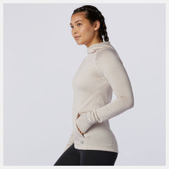 Sea Salt Heather NB Heat Grid Hoodie New Balance Clothing