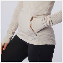 Sea Salt Heather NB Heat Grid Hoodie New Balance Clothing